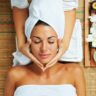 Young beautiful woman in spa environment