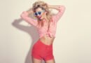 Blonde girl with sunglasses wearing pastel stylization